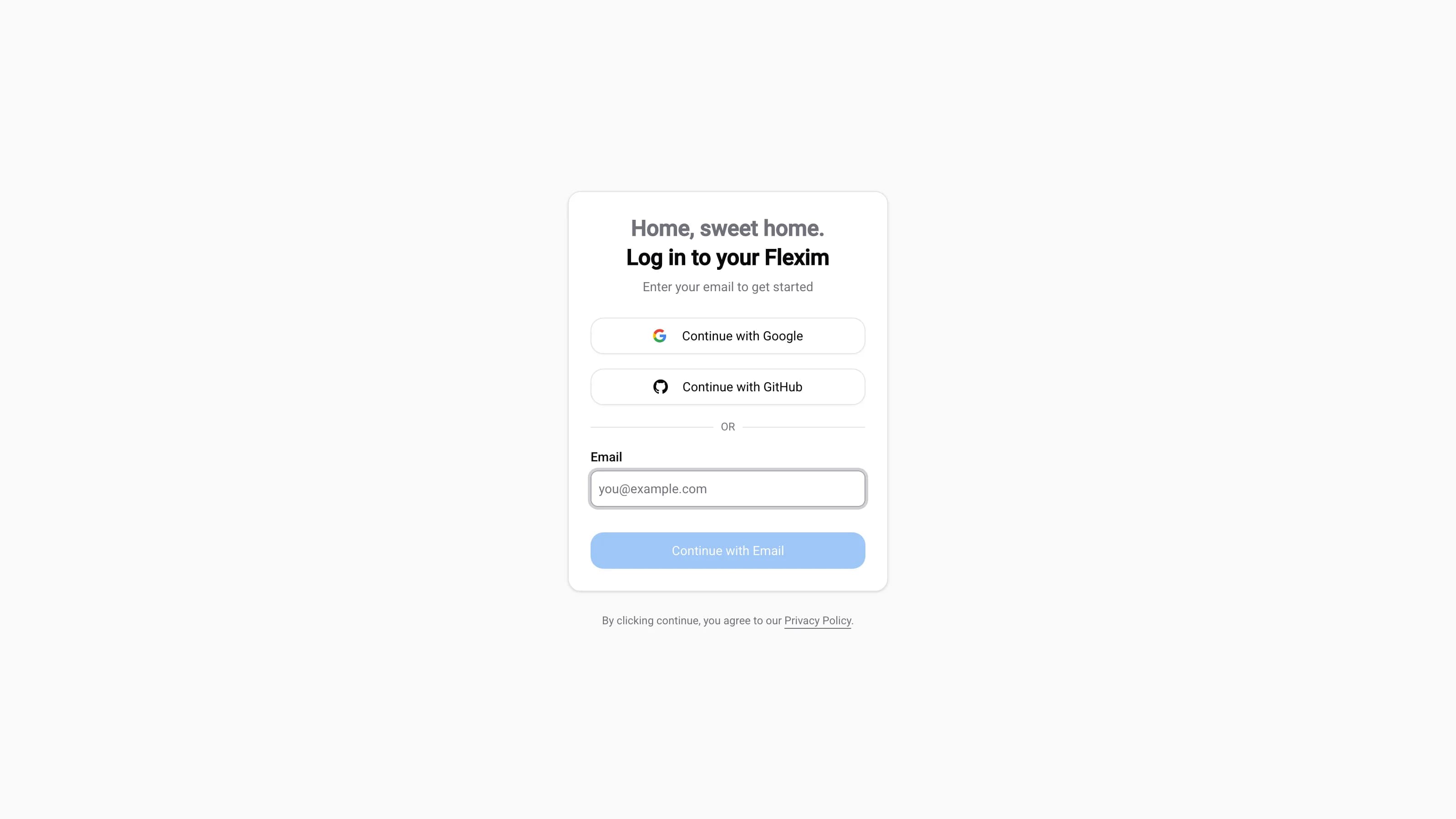 Flexim CMS login screen