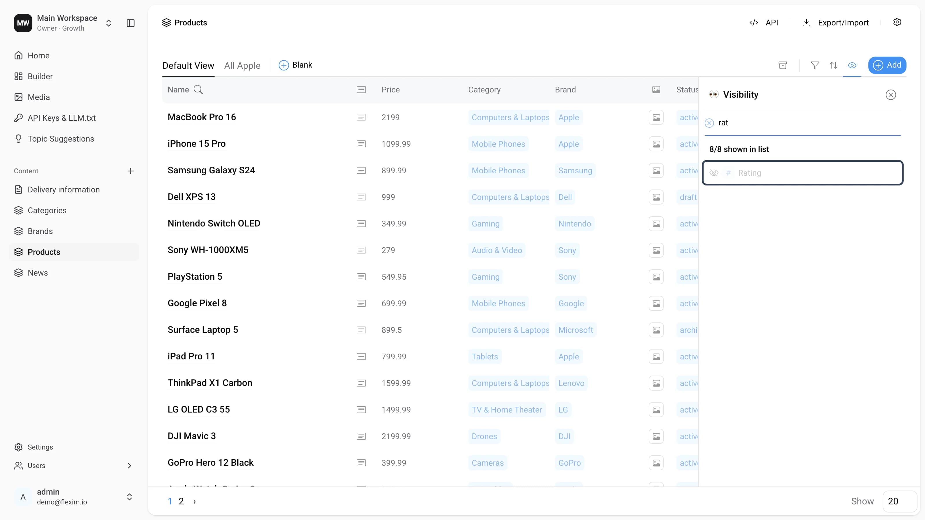 Hidden field disabled in search results at 8/8