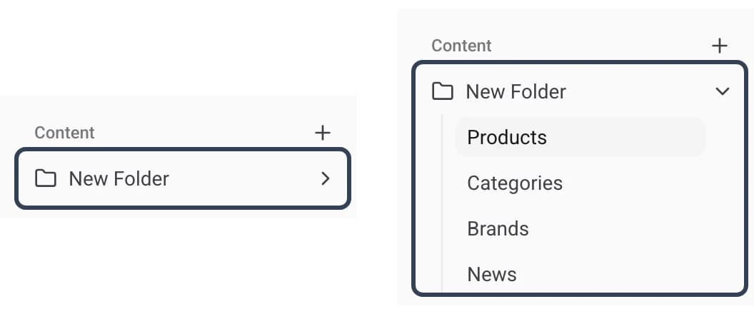 Collapsing and expanding a folder