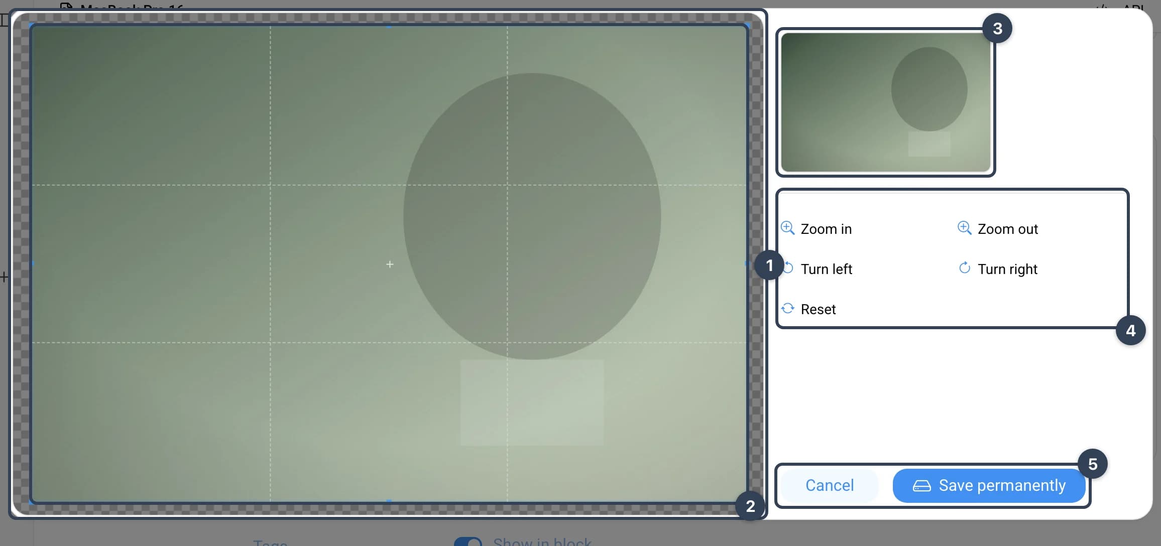Image editor elements