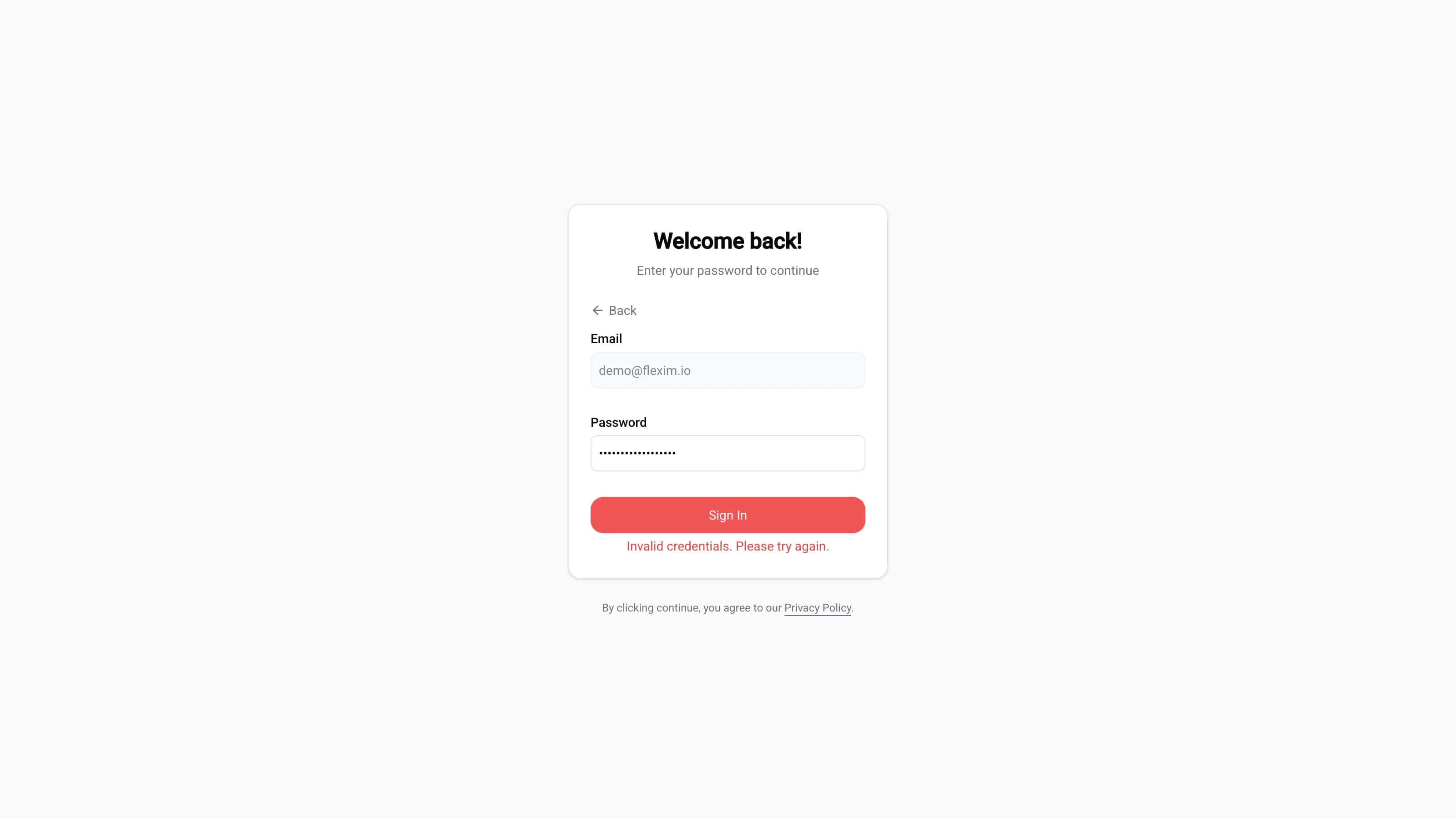 Authorization error state
