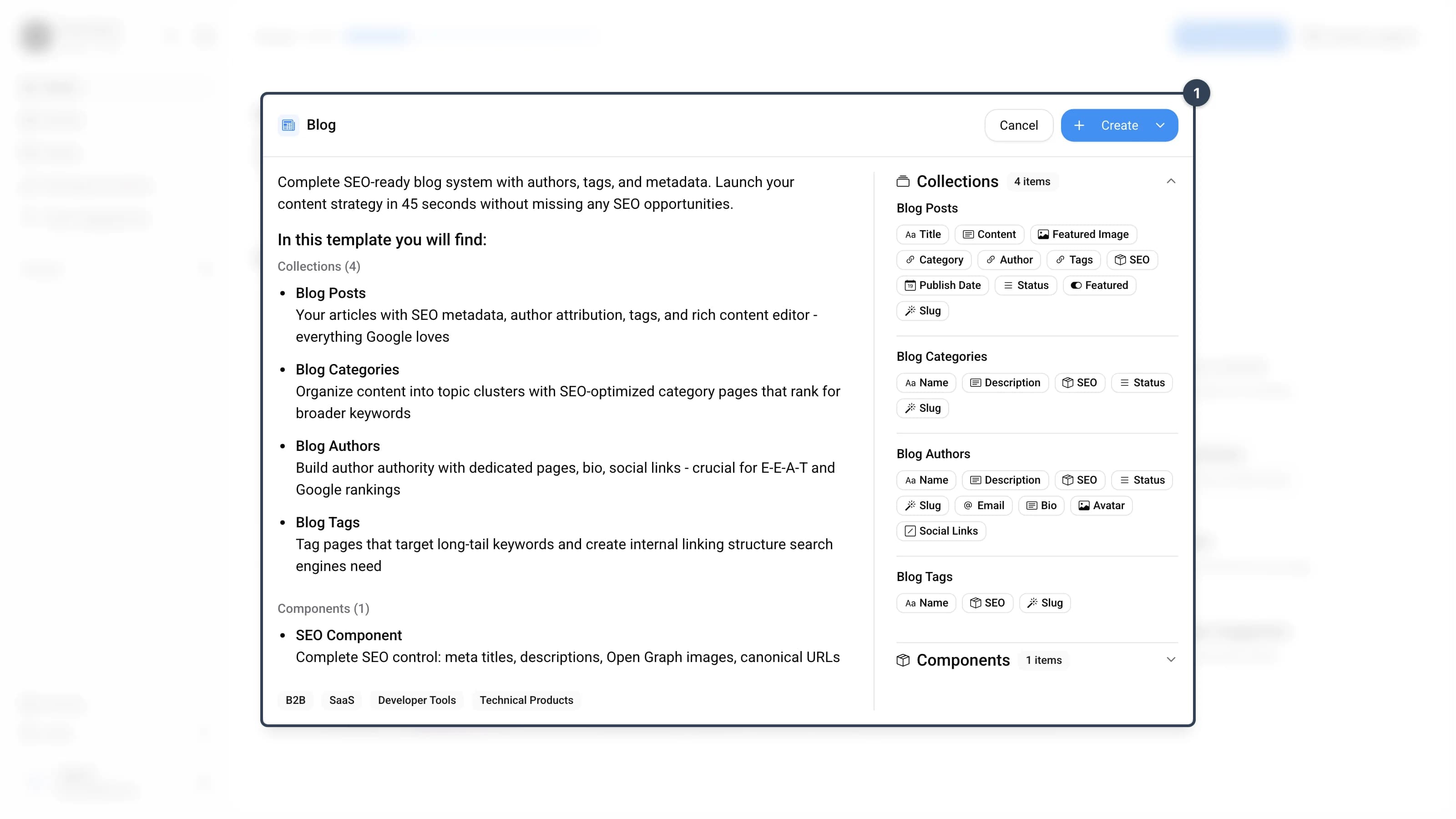 Blog template details